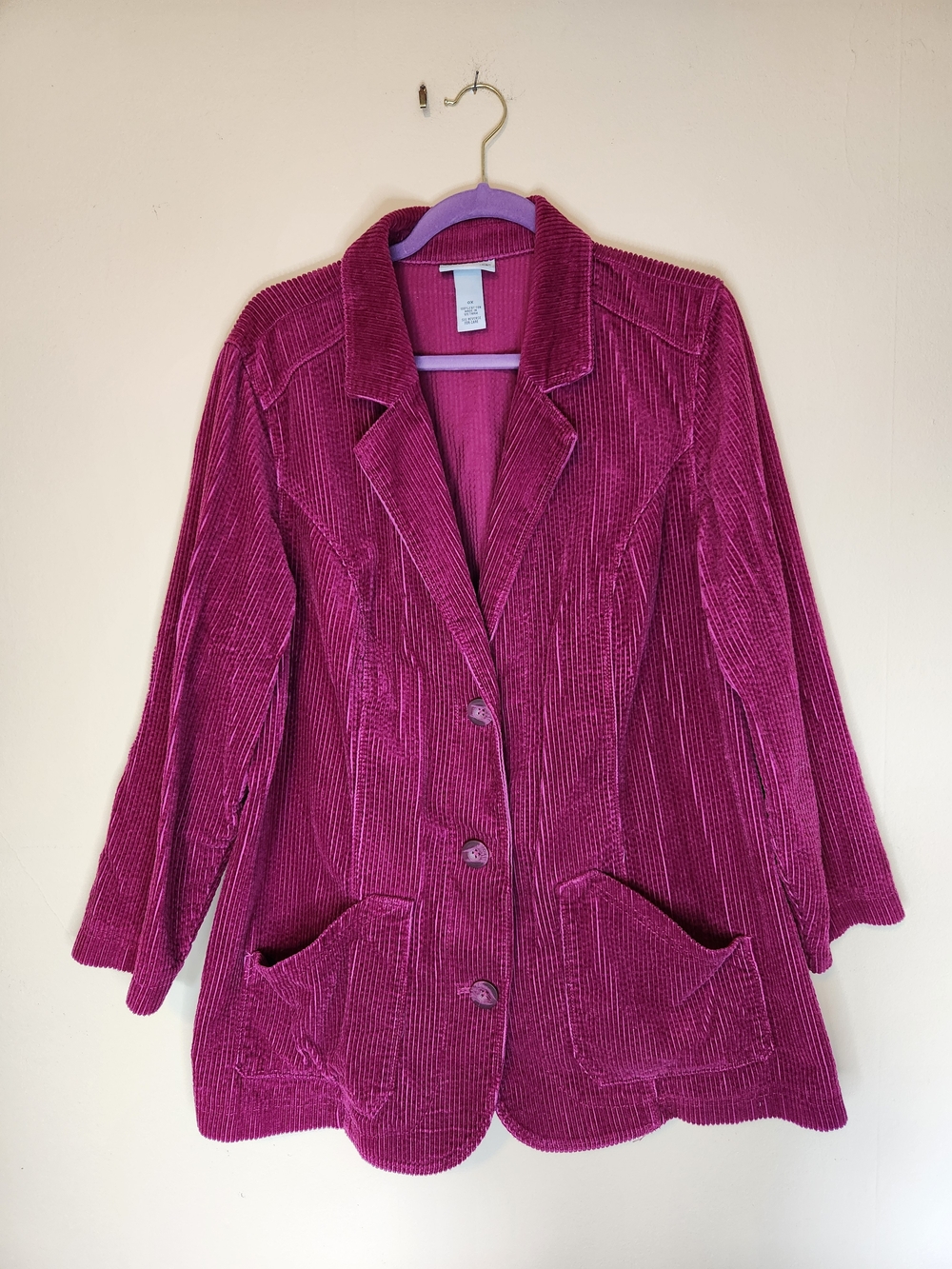 Catherines Fuchsia Corduroy Blazer Jacket